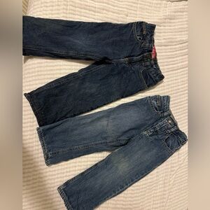 Lot of 2 fleece lined jeans. Size 2T